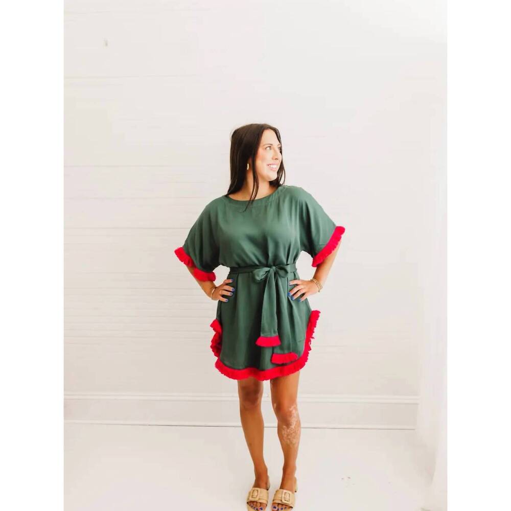 NEW HEART OF GRACE vivi caftan mini dress in ember